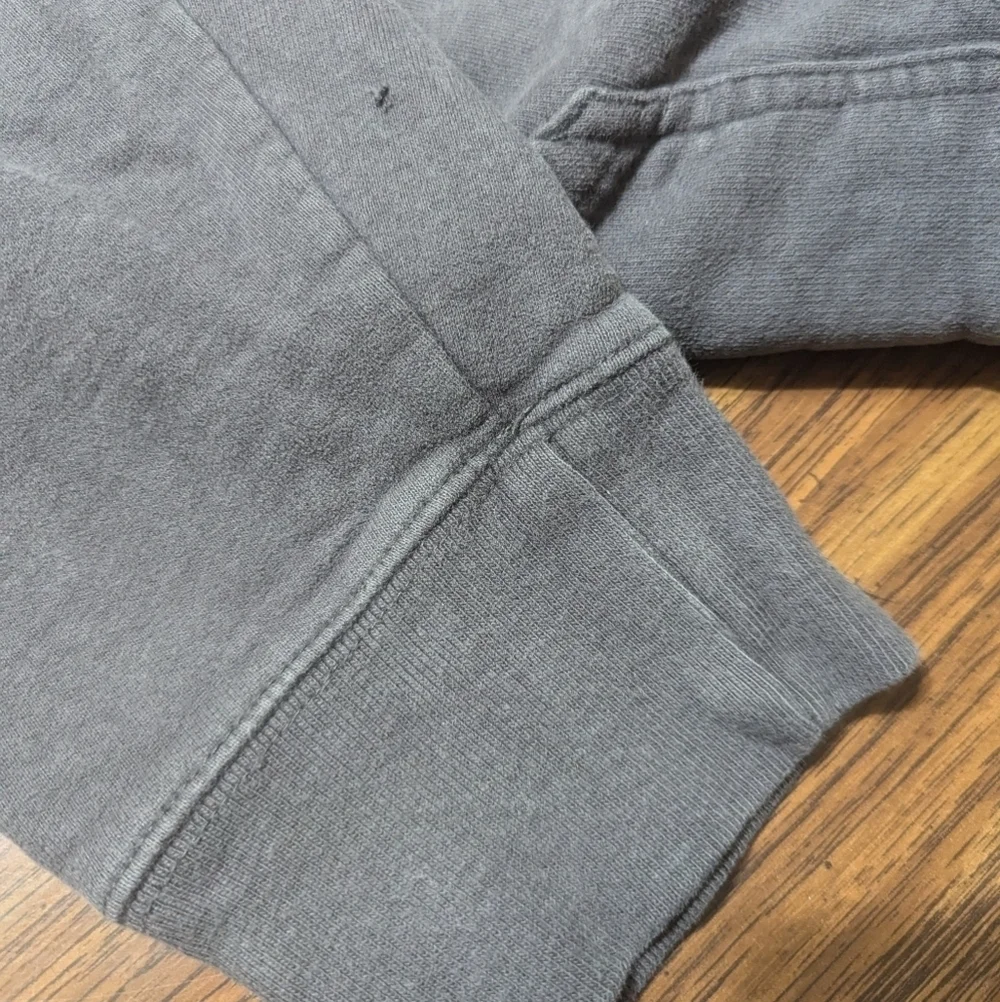 The North Face Mens Hoodie Gray Blue Logo Pullover Hooded Sweatshirt Size Large